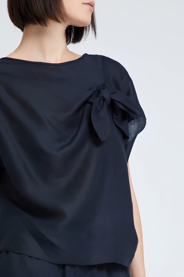Блуза с коротким рукавом Slim fit для женщин (469068), цвет Синий - №5