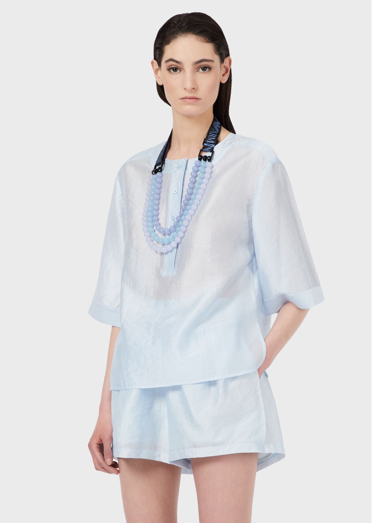 Блуза з рукавом 3/4 Relaxed fit для жінок (469088), колір Синій - №2
