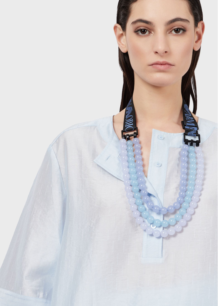 Блуза з рукавом 3/4 Relaxed fit для жінок (469088), колір Синій - №6