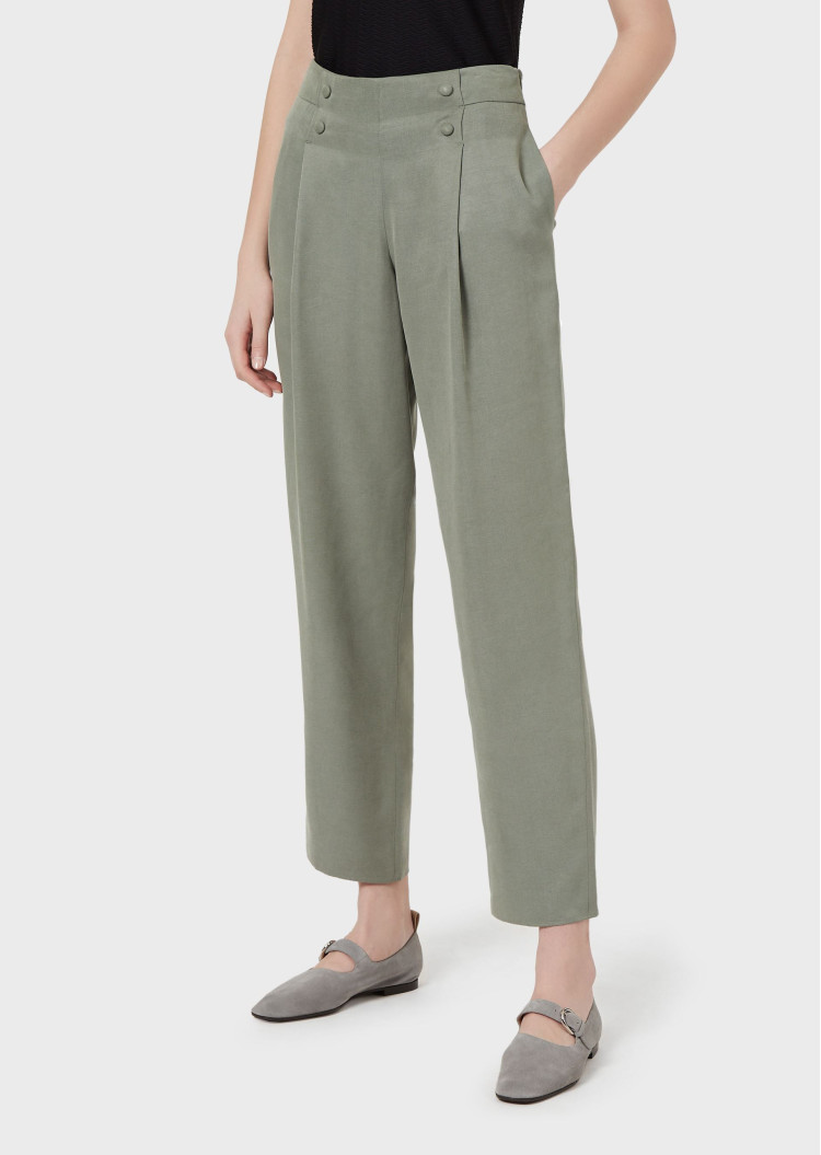 Брюки fashion Relaxed fit Висока для жінок (469114), колір Зелений - №3