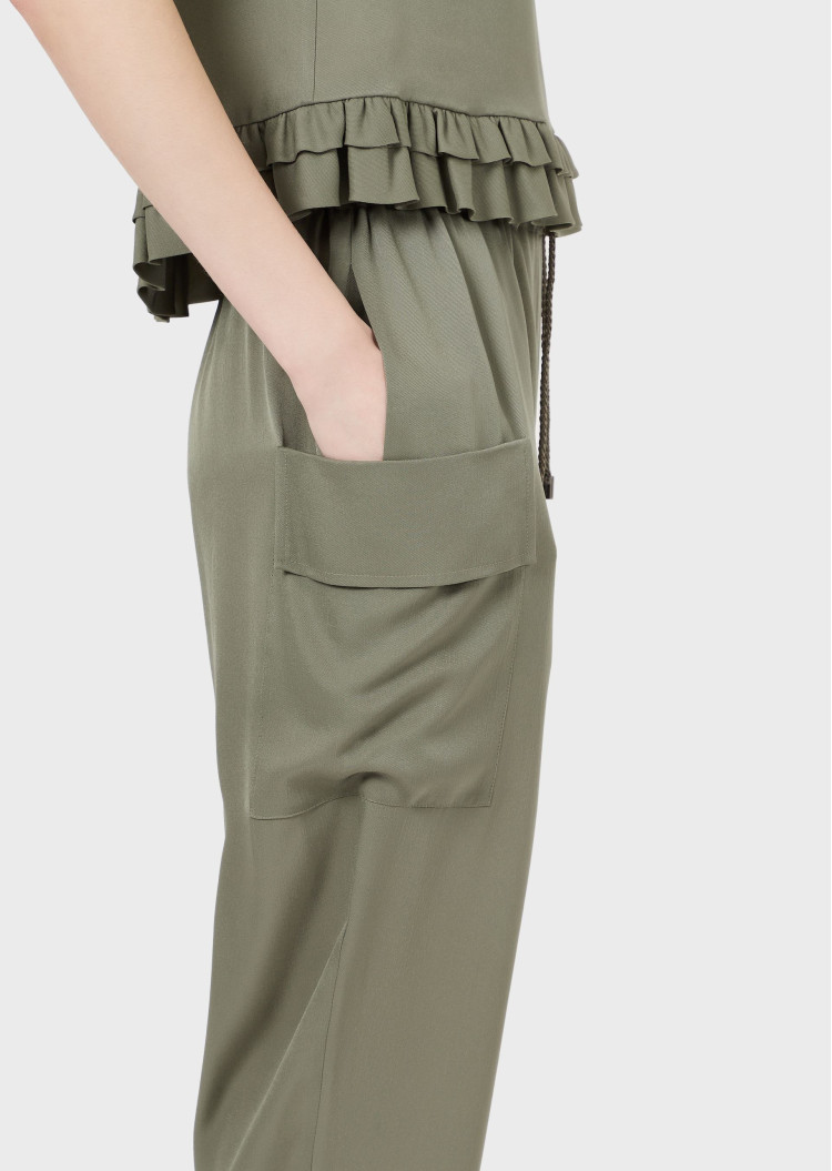 Брюки fashion Relaxed fit Висока для жінок (469124), колір Зелений - №6