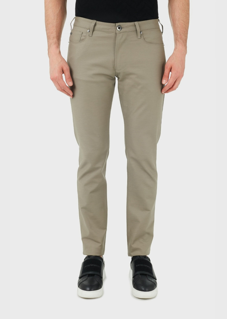 Брюки 5 карманов Slim Slim fit Низкая для мужчин (469132), цвет Бежевый - №1