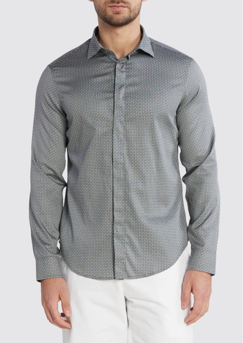 Сорочка повседневная Regular Fit: классический крой, средняя свобода движений.