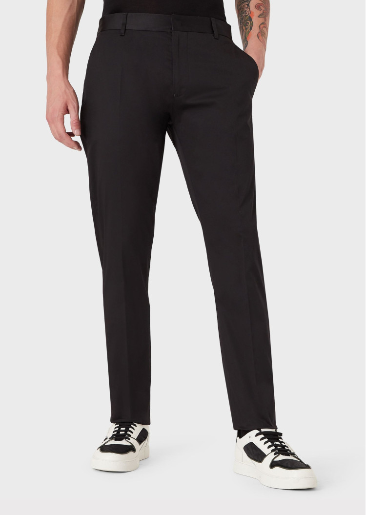 Брюки повседневные Slim fit Средняя для мужчин (469166), цвет Черный - №2
