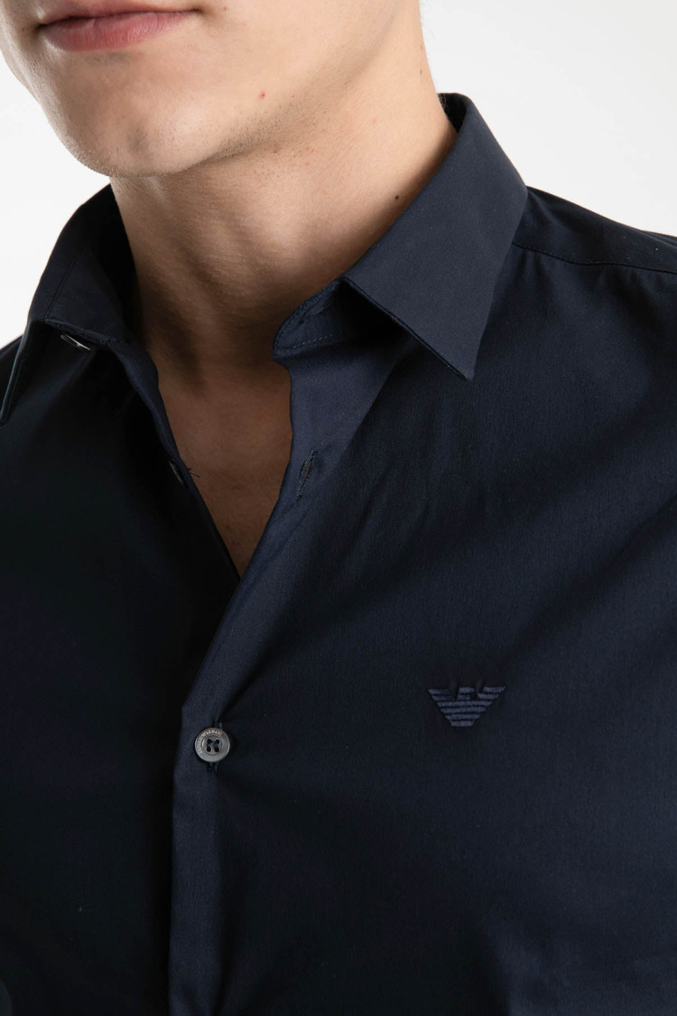Сорочка повсякденна з коротким рукавом Extra-slim fit для чоловіків (469199), колір Синій - №7