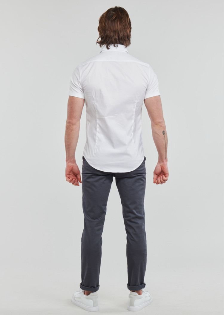 Сорочка з коротким рукавом Extra-slim fit для чоловіків (469211), колір Білий - №4