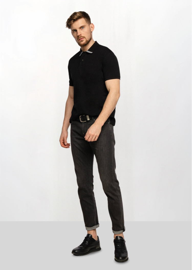 Поло Slim fit для чоловіків (469223), колір Синій - №3