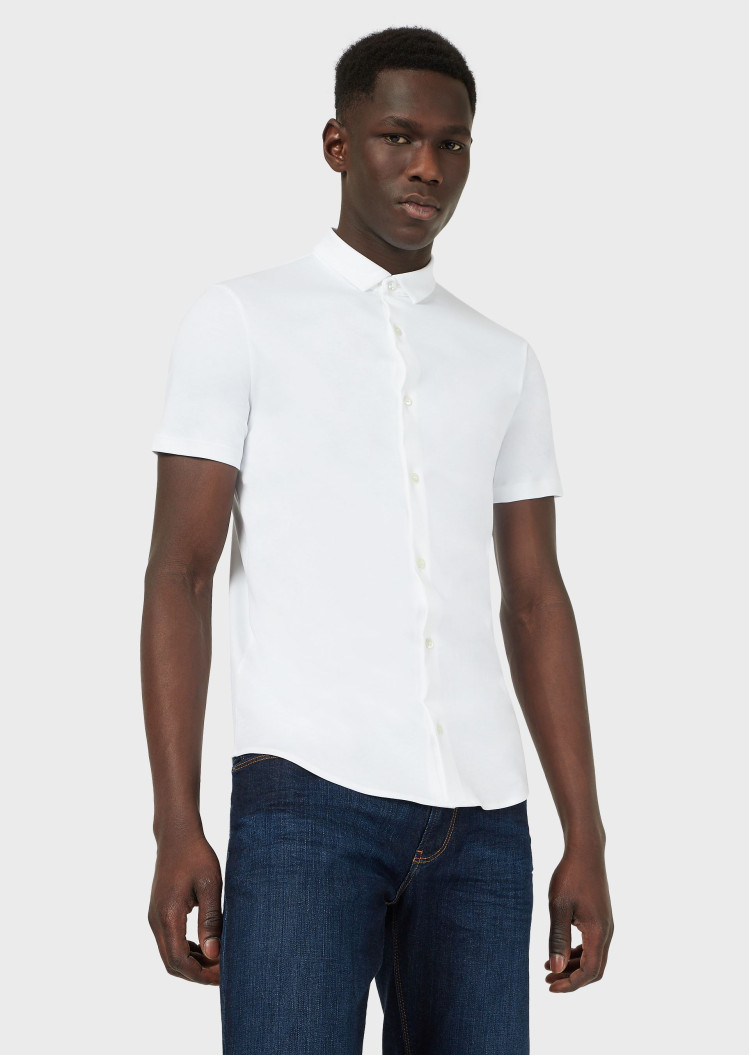 Сорочка повсякденна з коротким рукавом Extra-slim fit для чоловіків (469231), колір Білий - №2