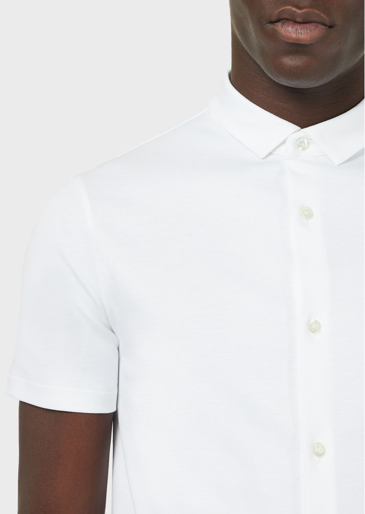 Сорочка повсякденна з коротким рукавом Extra-slim fit для чоловіків (469231), колір Білий - №6