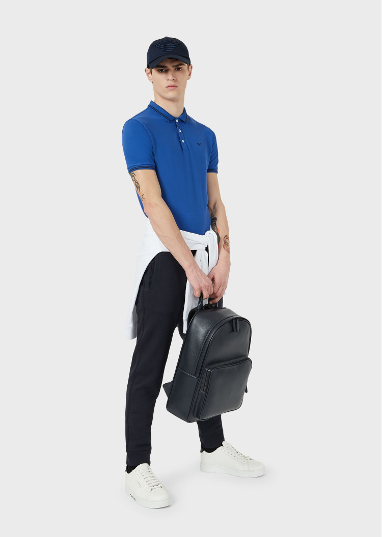 Поло Slim fit для чоловіків (469243), колір Синій - №3