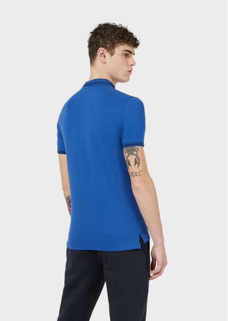 Поло Slim fit для чоловіків (469243), колір Синій - №4