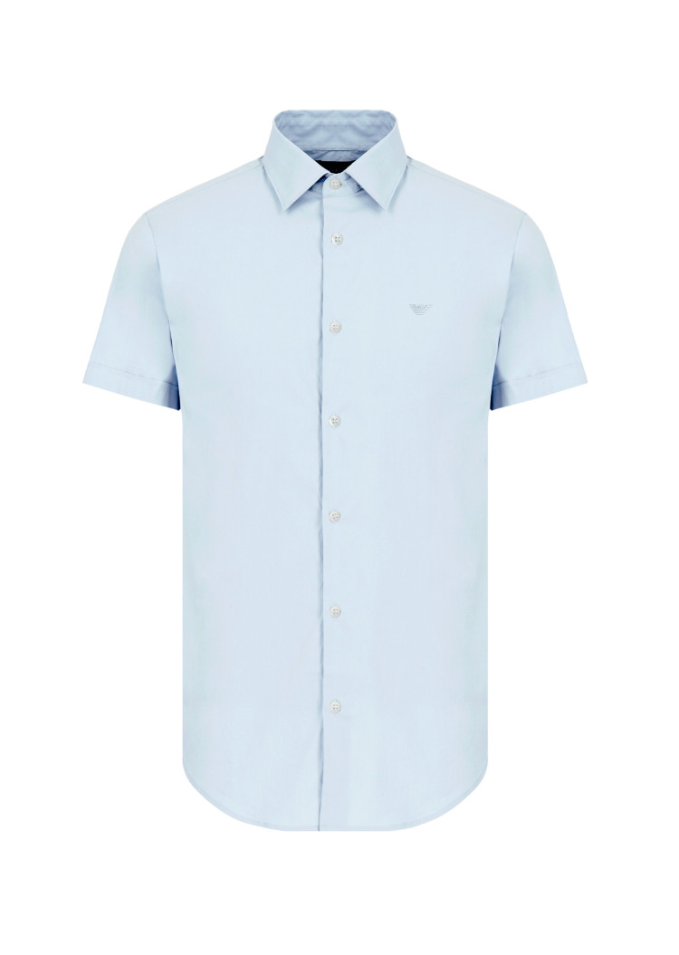 сорочка ділова з коротким рукавом Slim Fit (469259), колір Синій - №1