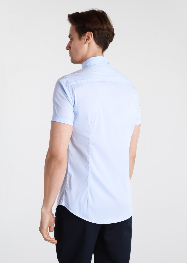 сорочка ділова з коротким рукавом Slim Fit (469259), колір Синій - №3