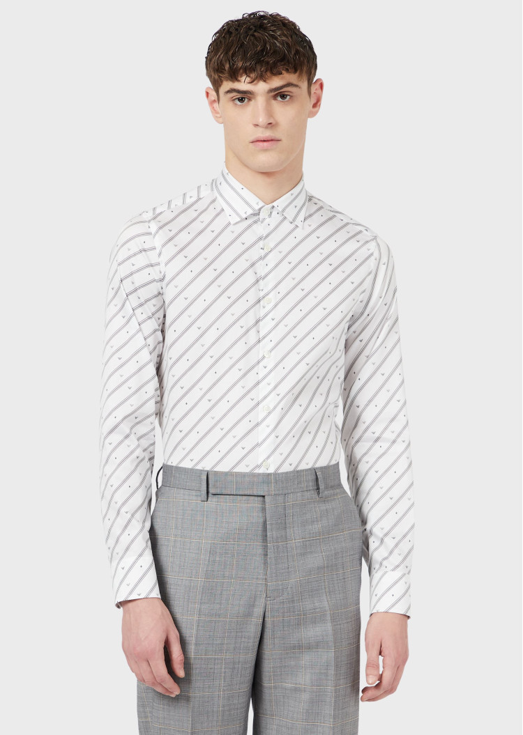 Сорочка деловая Slim fit для мужчин (469263), цвет Белый - №2