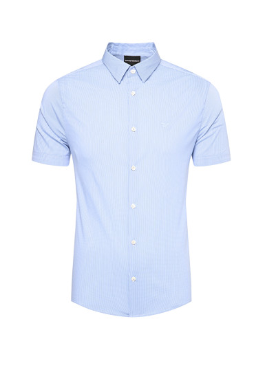 Сорочка повседневная с коротким рукавом Extra Slim Fit: очень облегающая, подчеркивающая фигуру.