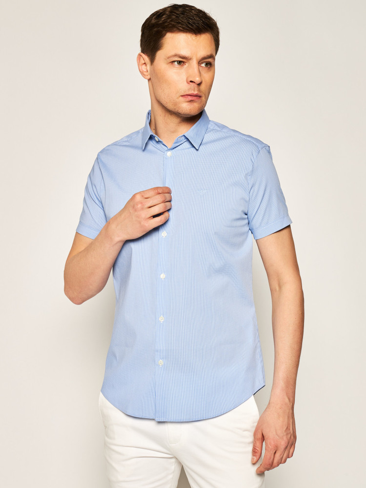 Сорочка повсякденна з коротким рукавом Extra-slim fit для чоловіків (469274), колір Синій - №2