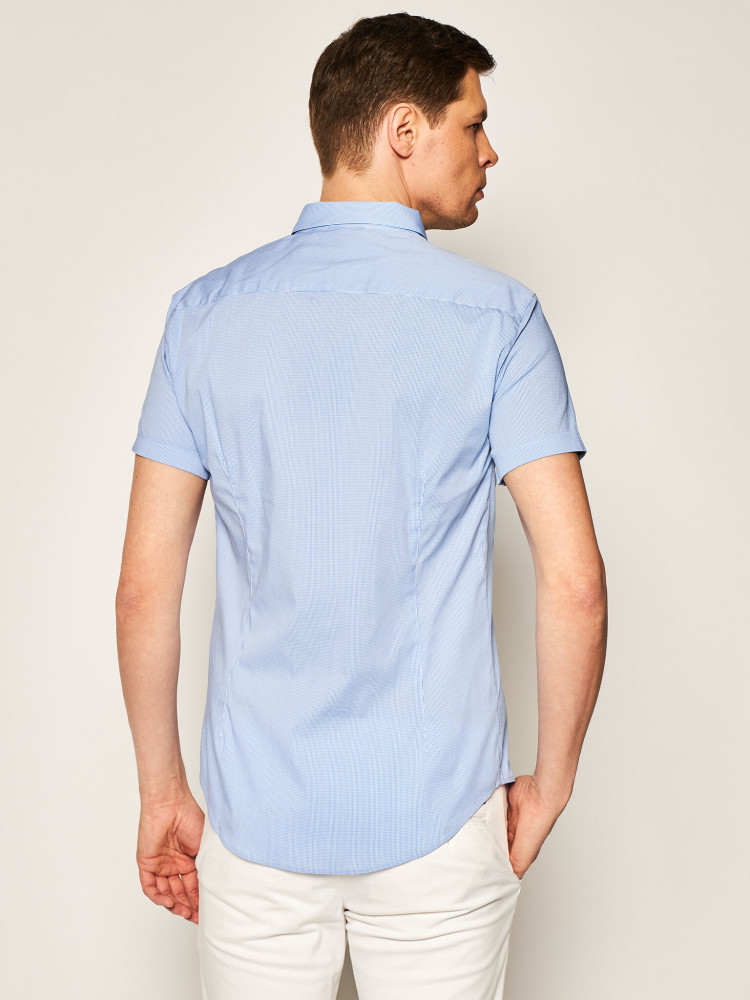 Сорочка повсякденна з коротким рукавом Extra-slim fit для чоловіків (469274), колір Синій - №4