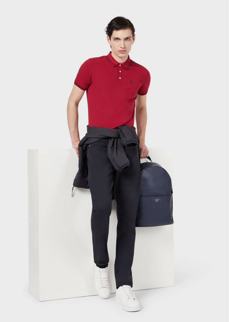 Поло Slim fit для чоловіків (469280), колір Червоний - №3