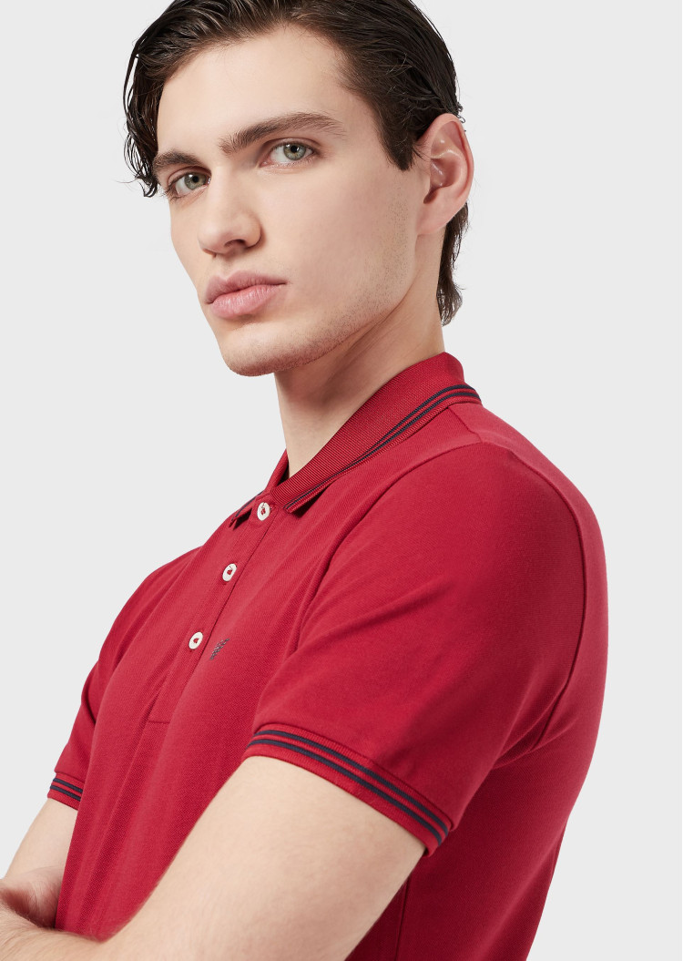 Поло Slim fit для чоловіків (469280), колір Червоний - №6