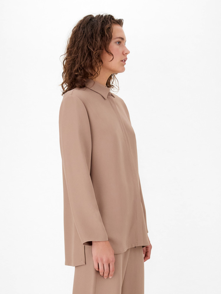 Блуза з довгим рукавом Relaxed fit для жінок (469413), колір Коричневий - №6