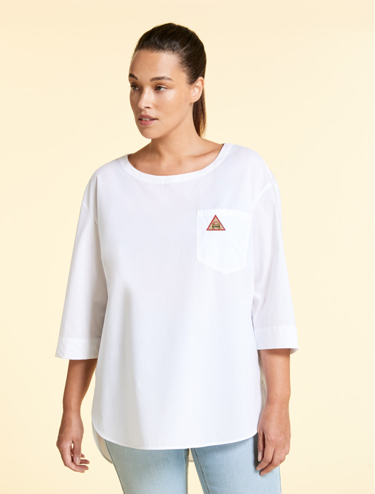 Блуза з рукавом 3/4 Regular fit для жінок (469490), колір Білий - №1