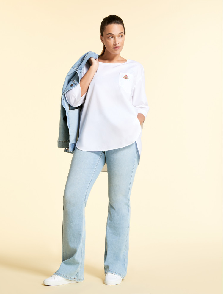 Блуза з рукавом 3/4 Regular fit для жінок (469490), колір Білий - №5