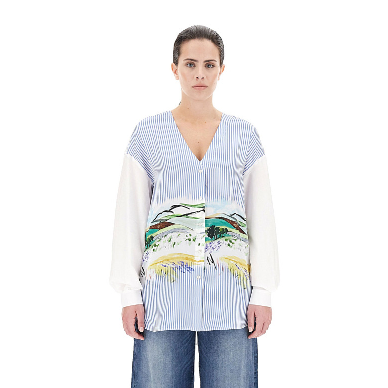 Блуза с длинным рукавом Relaxed Fit: свободный крой для максимального комфорта.