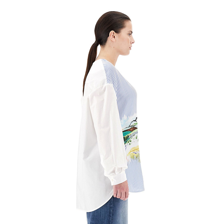 Блуза с длинным рукавом Relaxed Fit: свободный крой для максимального комфорта.