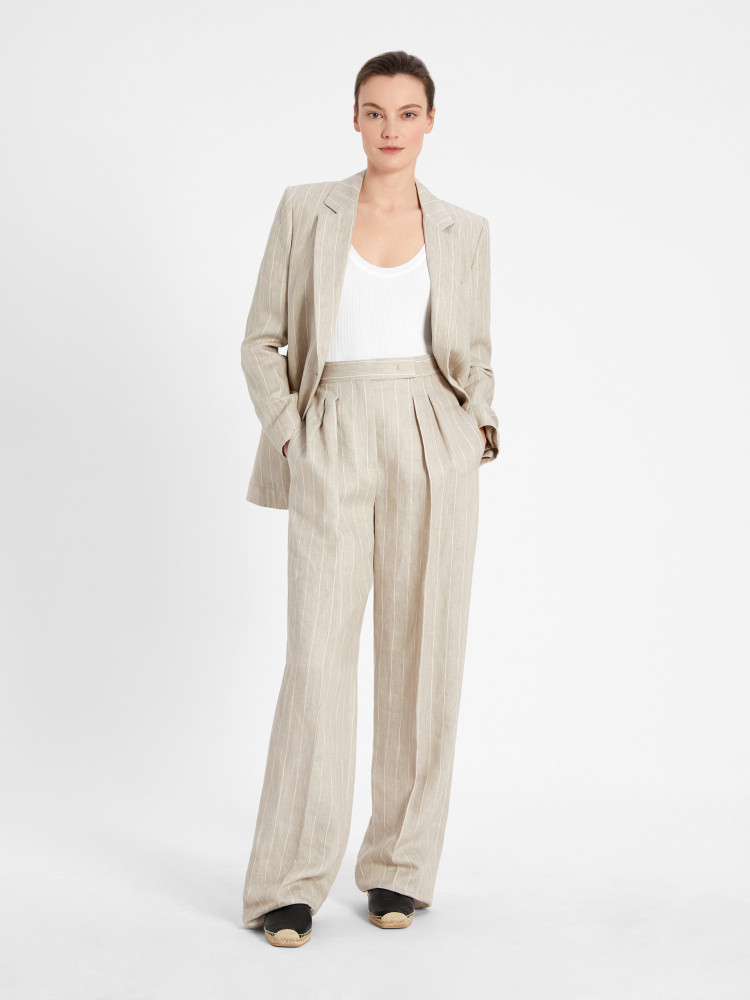 Брюки fashion Regular fit Высокая для женщин (469525), цвет Бежевый - №2