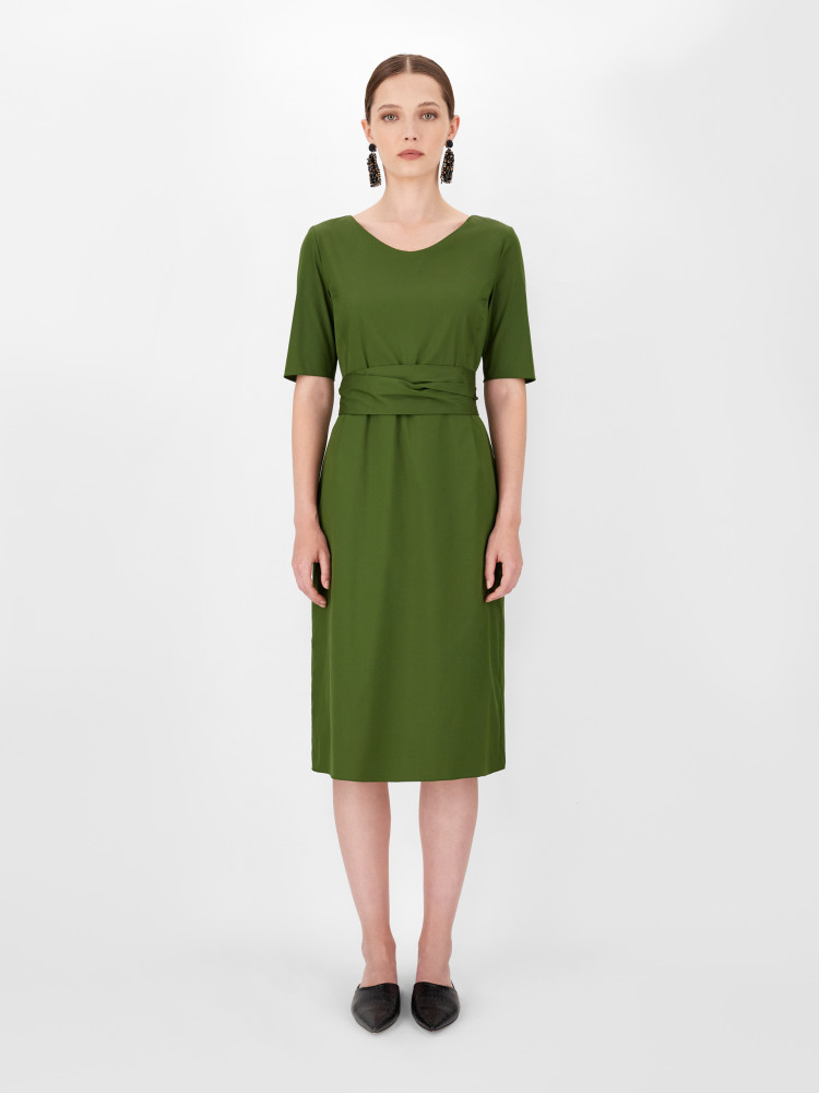 Сукні міді Slim fit для жінок (469590), колір Зелений - №2