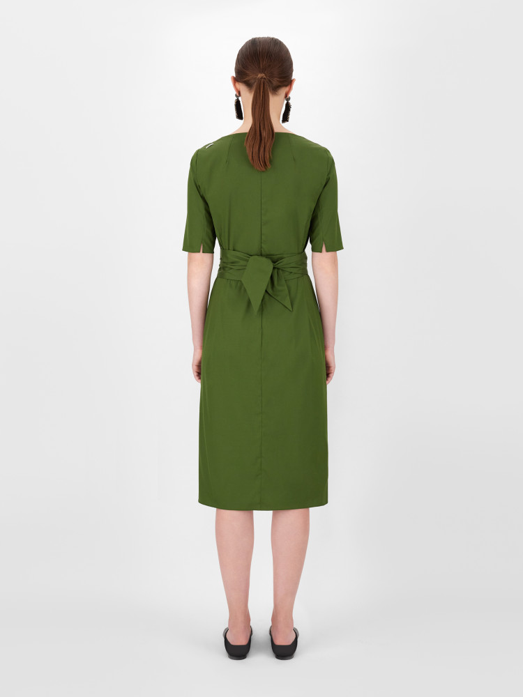 Сукні міді Slim fit для жінок (469590), колір Зелений - №4