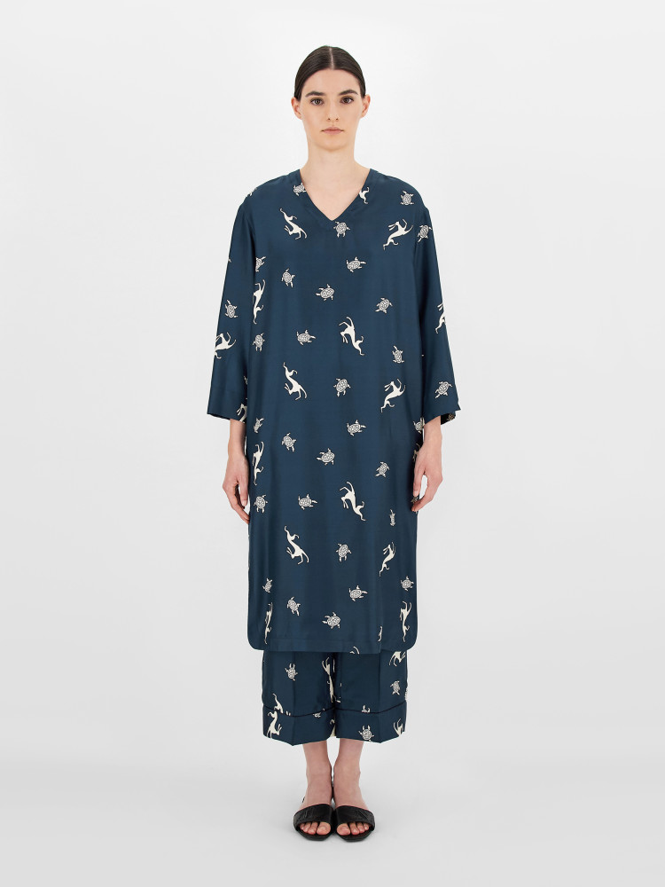 Сукні міді Relaxed fit для жінок (469603), колір Синій - №2