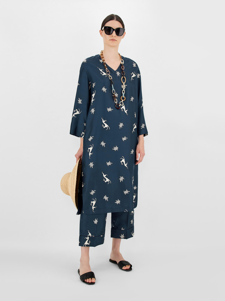 Сукні міді Relaxed fit для жінок (469603), колір Синій - №3