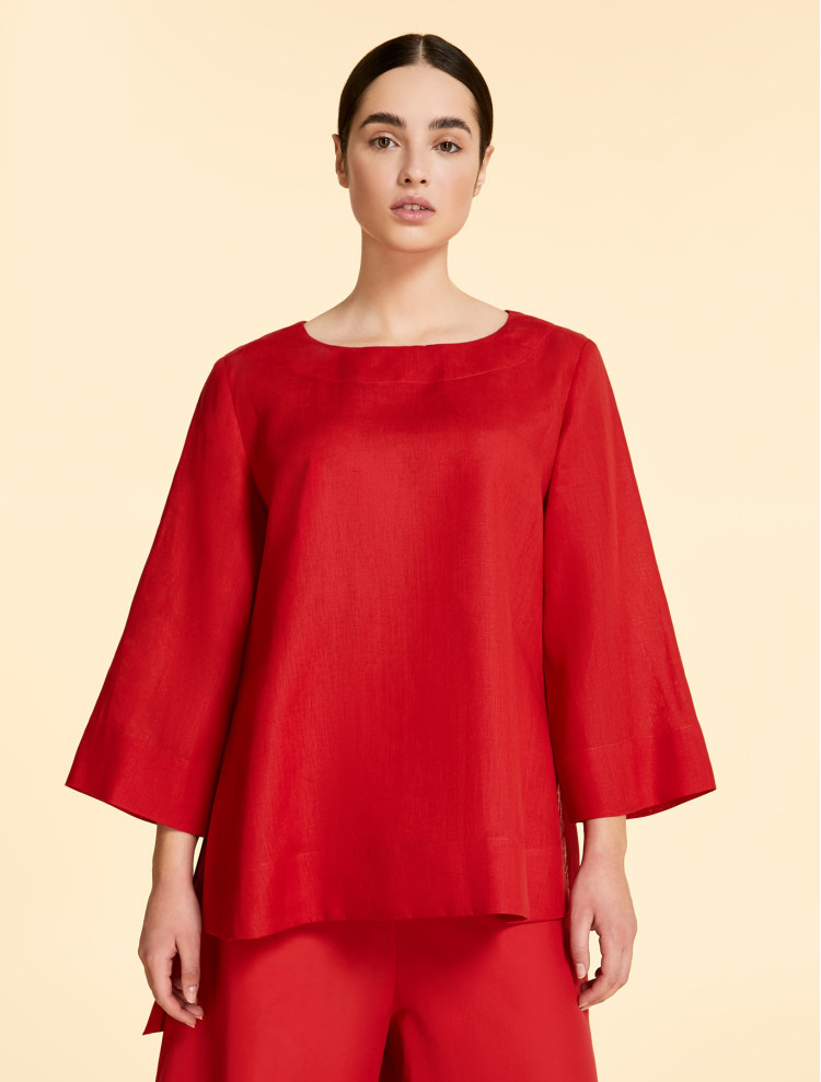 Блуза з рукавом 3/4 Relaxed fit для жінок (469690), колір Червоний - №2