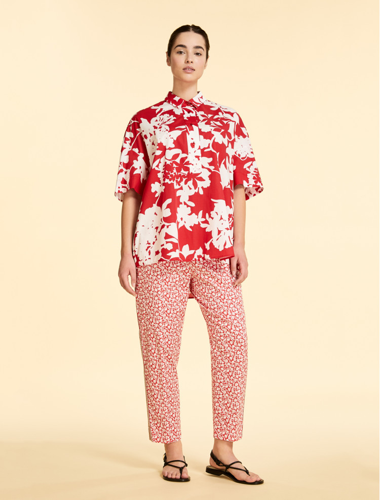 Брюки повседневные Slim fit Средняя для женщин (469706), цвет Красный - №5