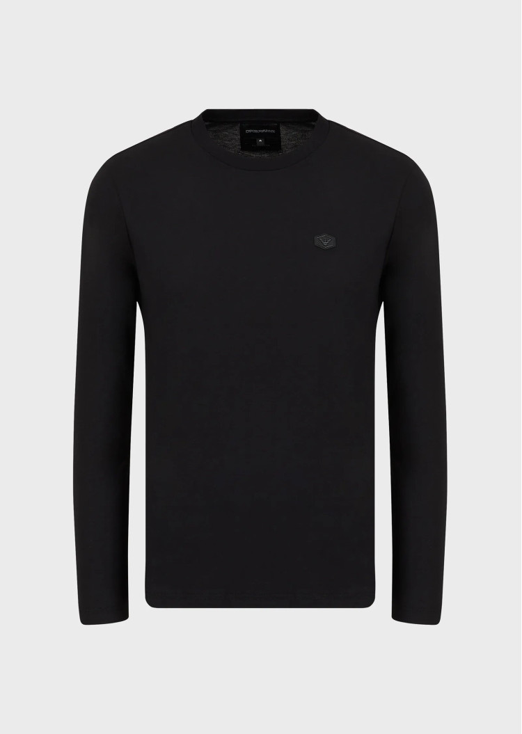 Футболка с длинным рукавом Regular fit для мужчин (469950), цвет Черный - №1