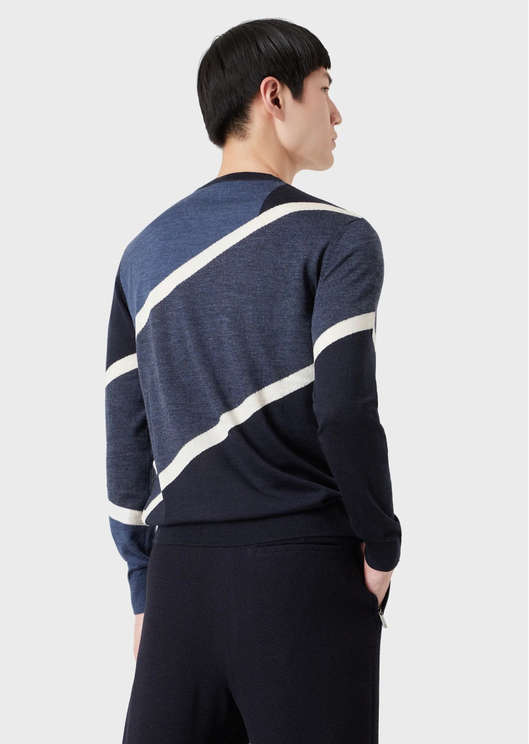 Джемпер Slim fit для чоловіків (469979), колір Синій - №3