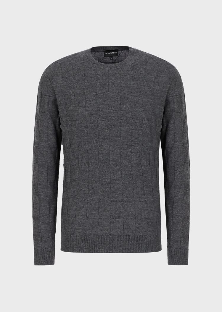 Джемпер Slim fit для чоловіків (469981), колір Сірий - №1