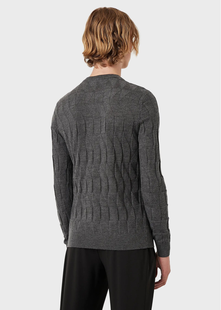 Джемпер Slim fit для чоловіків (469981), колір Сірий - №3