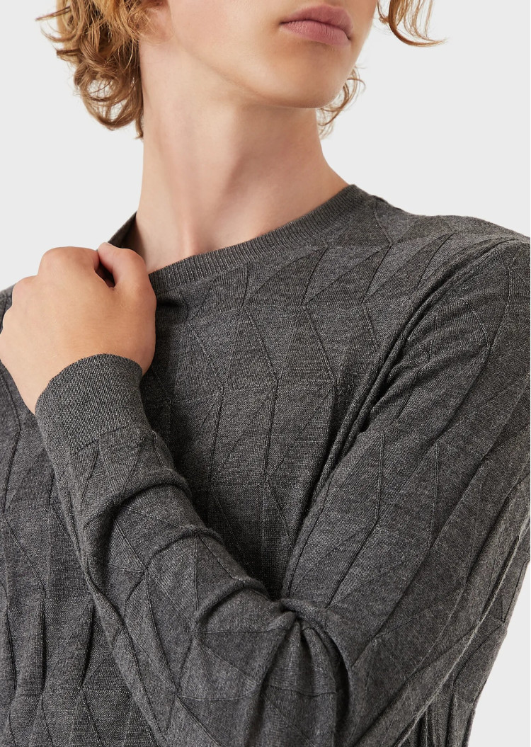 Джемпер Slim fit для чоловіків (469981), колір Сірий - №6
