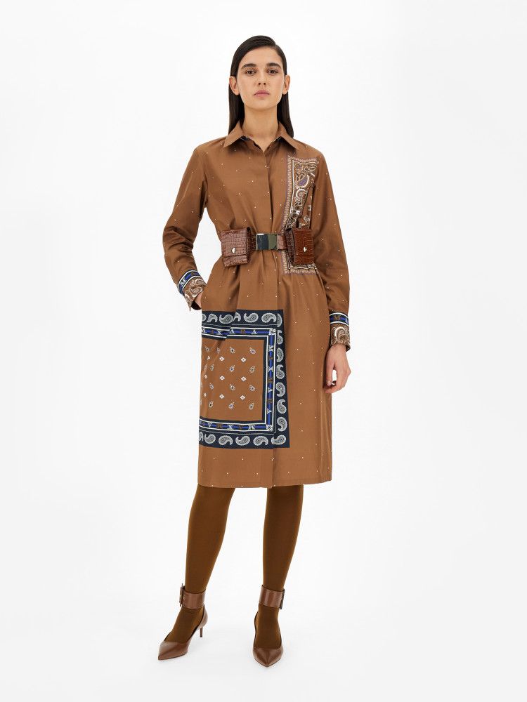 Сукні міді Regular fit для жінок (470277), колір Коричневий - №5
