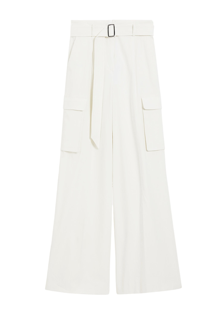 Брюки fashion Relaxed fit Высокая для женщин (470284), цвет Белый - №1