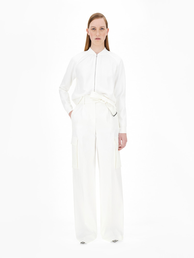 Брюки fashion Relaxed fit Высокая для женщин (470284), цвет Белый - №2