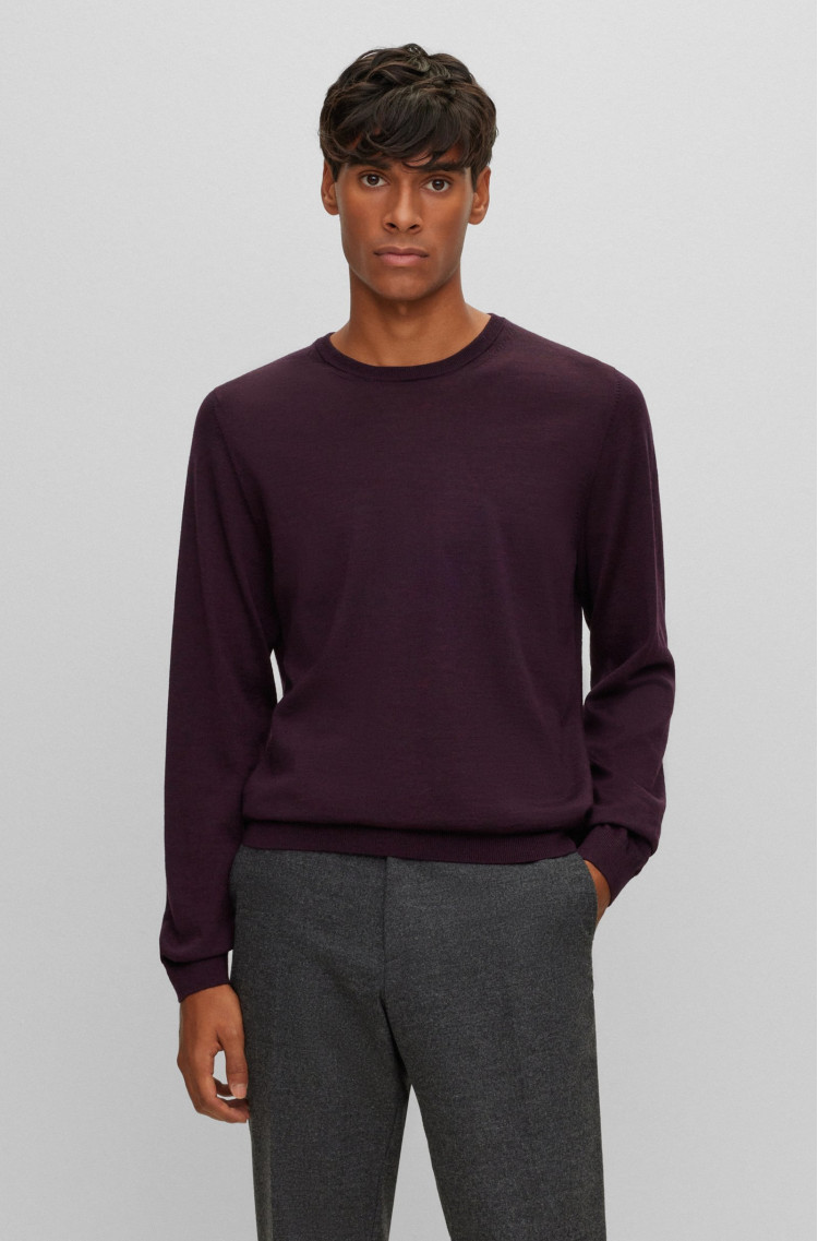 Джемпер Slim Fit для чоловіків (473835), колір Бордовий - №2