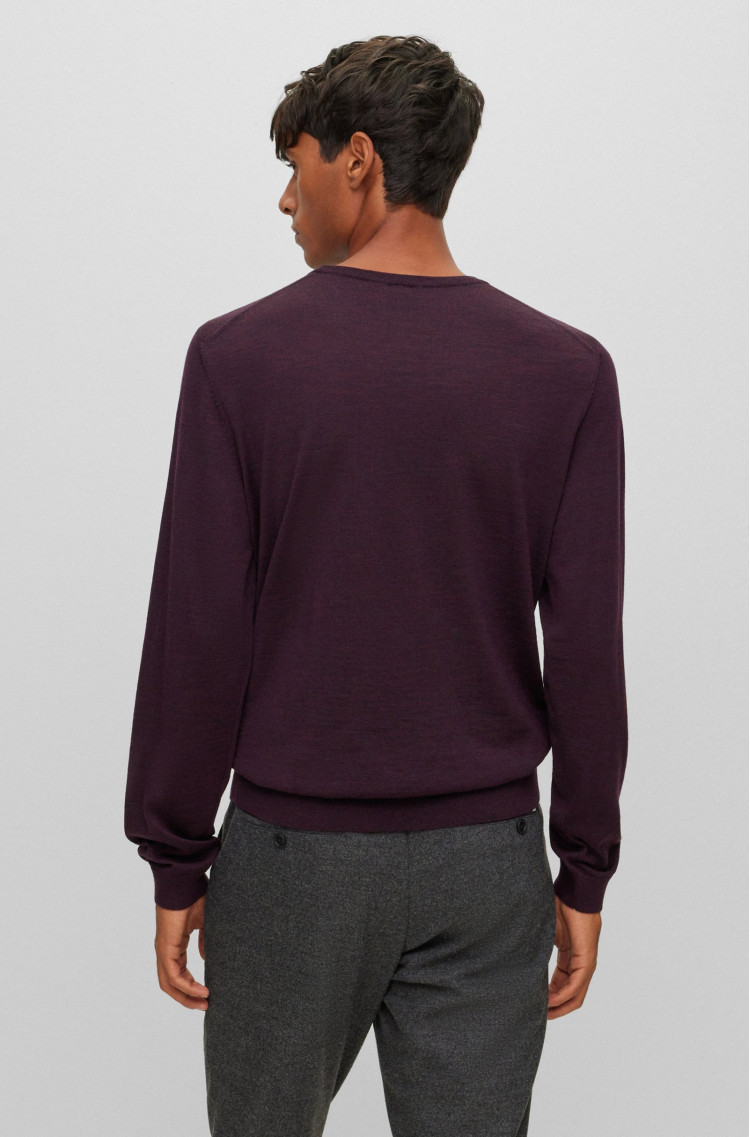 Джемпер Slim fit для чоловіків (473835), колір Бордовий - №4