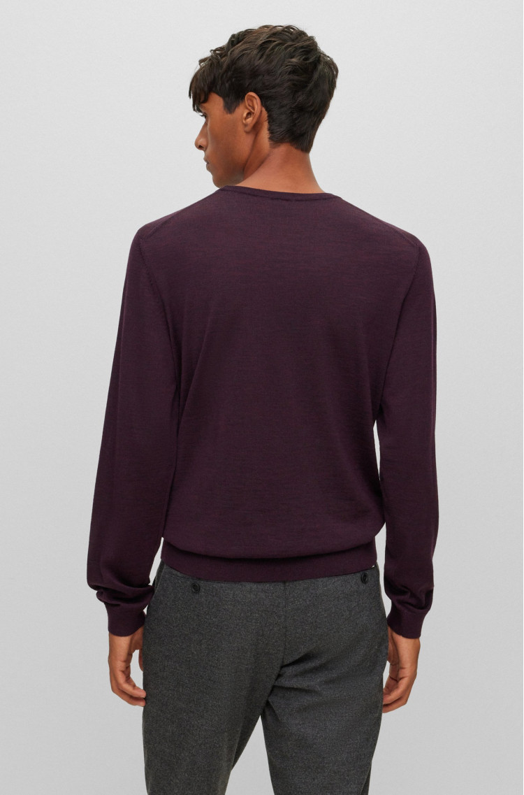 Джемпер Slim Fit для чоловіків (473835), колір Бордовий - №4