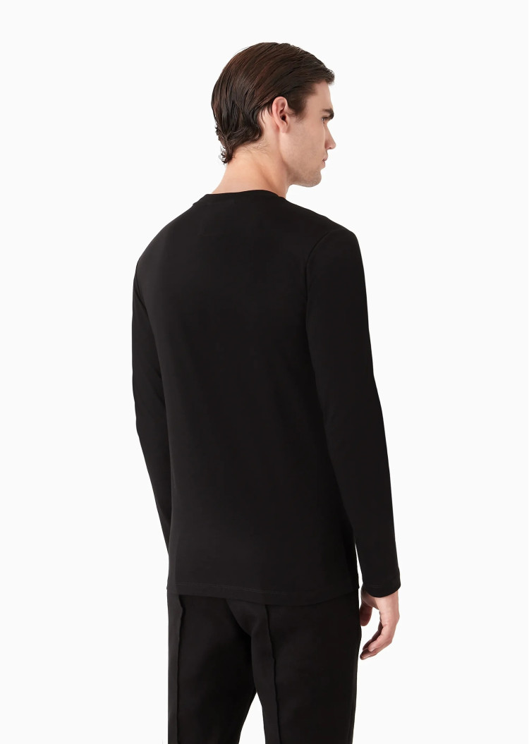 Футболка з довгим рукавом Slim Fit для чоловіків (473952), колір Чорний - №4
