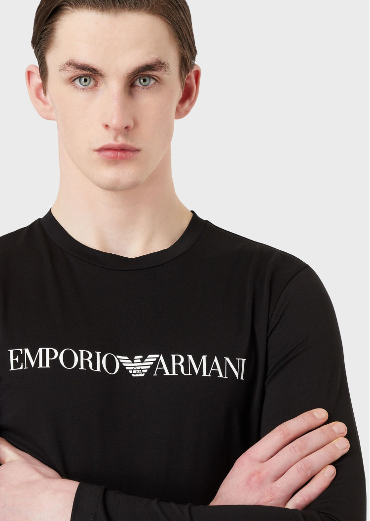 Футболка з довгим рукавом Slim Fit для чоловіків (473952), колір Чорний - №6