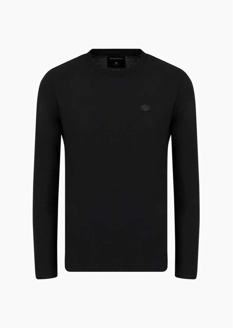 Футболка с длинным рукавом Slim fit для мужчин (473954), цвет Черный - №1