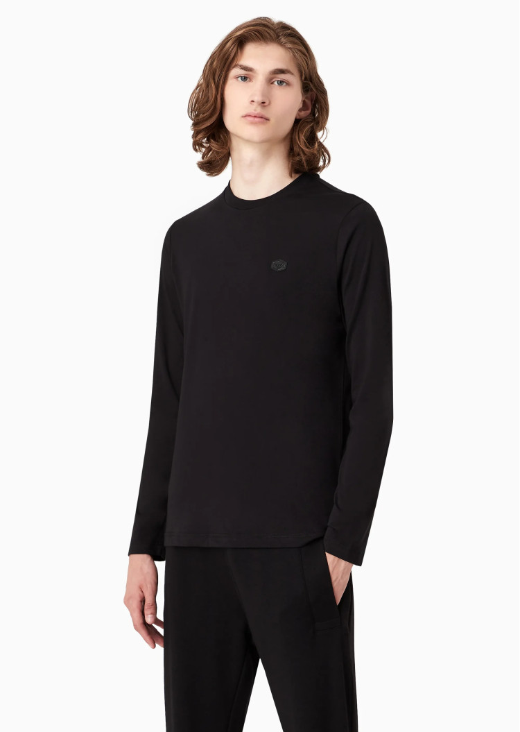 Футболка с длинным рукавом Slim fit для мужчин (473954), цвет Черный - №2